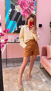 Shorts Alfaiataria Camel