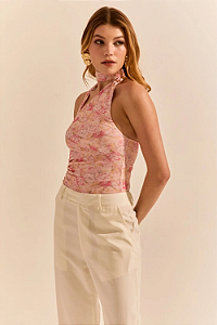 Blusa Tule Flor