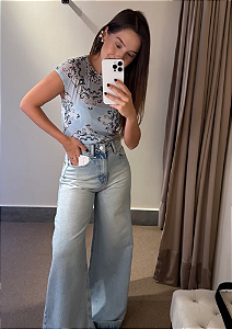 Calça Jeans Pantalona Celine