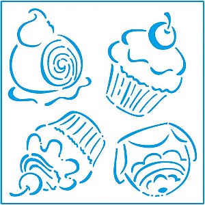 Stencil ST-X-059 Cap Cake