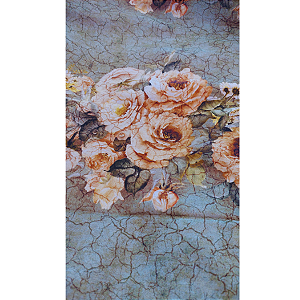 Tecido Tricoline Digital para Patchwork Estampa Floral em Fundo Craquelado