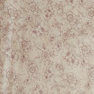 Tecido Tricoline Estampa Floral em Tons de Bege