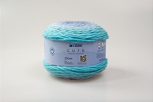 Lã Cute Mescla em Tons de Azuis de Clauro a Escuro cor 00005