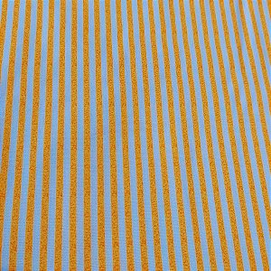 Tecido Tricoline para Patchwork com Listras em Amarelo e Branco