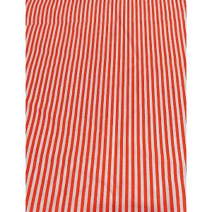 Tecido Tricoline para Patchwork com Listras em Vermelho e Branco