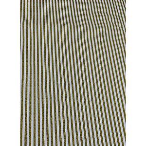 Tecido Tricoline para Patchwork com Estampa de Listras Verdes em Fundo Branco