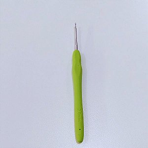 Agulha Crochê Cabo Emborrachado Verde Abacate 2mm