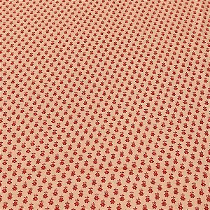 Tecido Tricoline para Patchwork com Estampa Micro Flor Tons Laranja