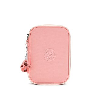 Estojo Kipling 100 Pens Pinky Candy Rosa Claro