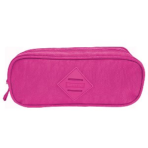 Estojo Sestini 2 Compartimentos Crinkle Rosa Choque