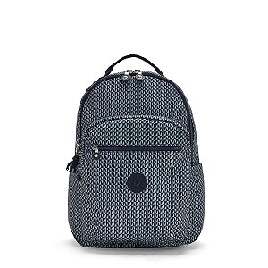 Mochila Kipling Seoul 27L Estampada Azul Marinho