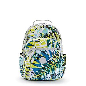 Mochila Kipling Seoul 27L Estampada Bright Palm Verde