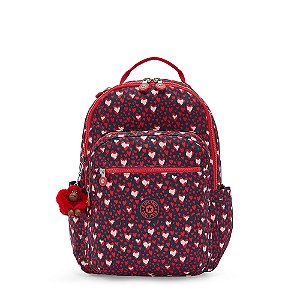 Mochila Kipling Seoul 27L Estampada Heart Festival