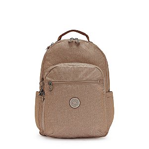 Mochila Kipling Seoul 27L Marrom Beige