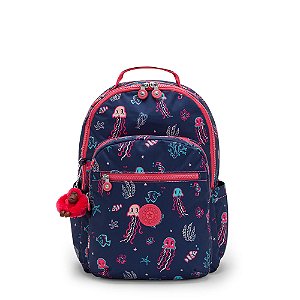 Mochila Kipling Seoul 27L Sea Island Azul Marinho