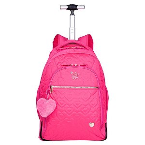 Mochila Sestini Capricho com Carrinho Crush Rosa