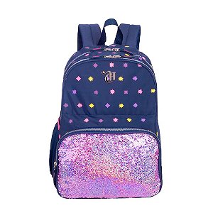 Mochila Sestini Capricho Estrelas 21 Litros Azul Marinho