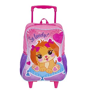 Mochila Sestini Com Carrinho M Lulu 15 Litros Rosa