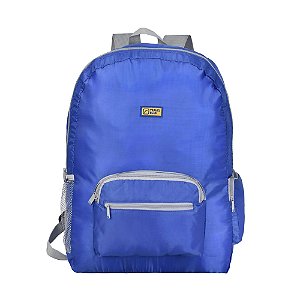 Mochila Travel Blue Dobrável Folding Rucksack 20 Litros Azul