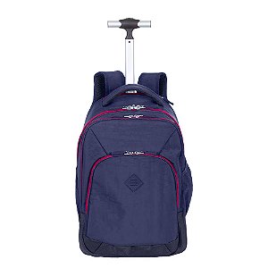 Mochila Sestini Carrinho 2 em 1 Rolling Crinkle Azul e Rosa