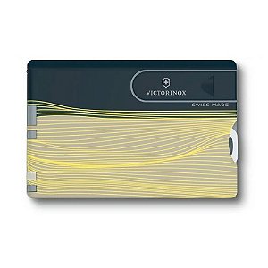 Victorinox Swiss Card Classic Personalizzata Con 10 Funzioni - Blu Trasparente, Regalo Uomo