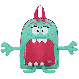 Mochila Infantil PLAYFRIENDS - Pelúcia Macaco, 23x19x10cm, Para Pré-Escola