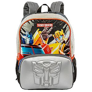 Mochila Sestini Escolar Transformers X Autobots Prata