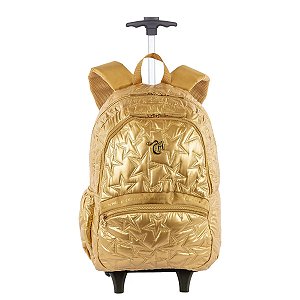 Mochila Sestini Carrinho Externo Capricho Estrelas Dourado