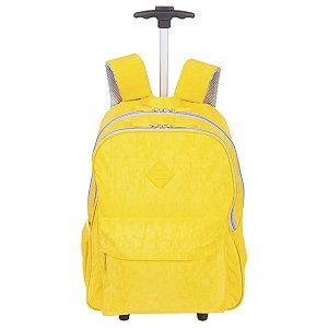 Mochila Sestini Com Carrinho Rollingg Crinkle Amarelo