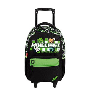 Mochila Sestini com Rodinhas Grande Minecraft Plus 15 Anos