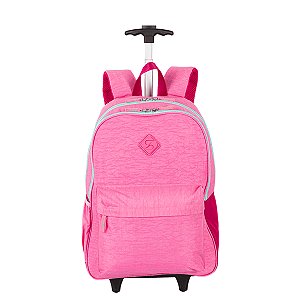 Mochila Sestini com Rodinhas Rollingg Crinkle 2 Double Rosa