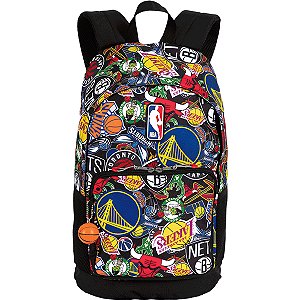Mochila Sestini Grande NBA Begins Logos Preto