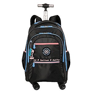Mochila com Carrinho Sestini Paul Frank Fun Preto e Rosa