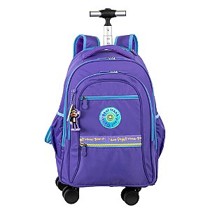Mochila com Carrinho Sestini Paul Frank Fun 4 Rodas Lilás