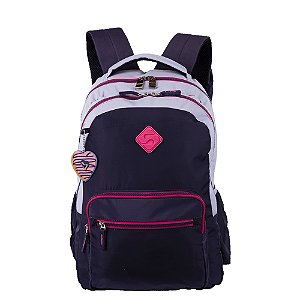 Mochila Sestini 2 Compartimentos College Crinkle 4 Roxo