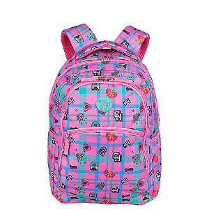 Mochila Sestini 2 Comp Capricho Student School Rosa Claro