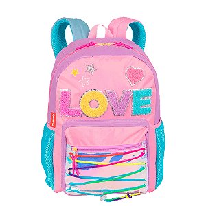 Mochila Sestini Grande Colors Girls Feminino Colorido e Rosa