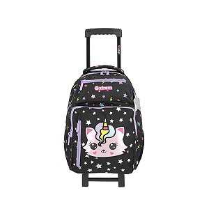 Mochila com Carrinho Xtrem New Run Infantil Feminino Preto