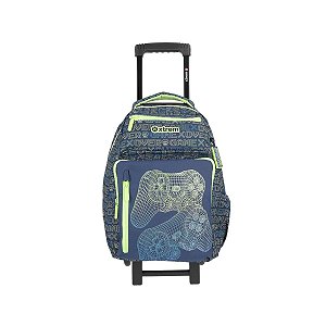 Mochila com Carrinho Xtrem New Run 4xt Player Azul e Verde