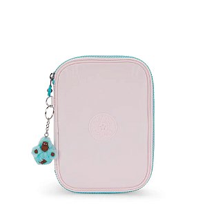 Estojo Kipling 100 Pens Sea Pink Met Feminino Rosa