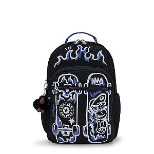 Mochila Kipling Seoul Fire Skate Masculino Preto