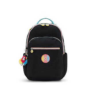 Mochila Kipling Seoul Galaxy Black FC Preto