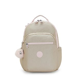 Mochila Kipling Seoul Gold Shimmer Feminino Dourado