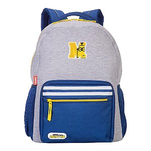 Mochila Sestini G Minions Plus Tween College Cinza e Azul