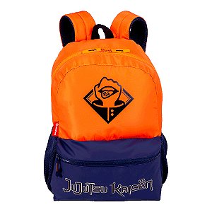 Mochila Sestini Jujutsu Plus Tokyo Anime Preto e Laranja