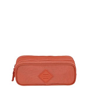 Estojo Sestini 2 Compartimentos Crinkle Laranja Apricot
