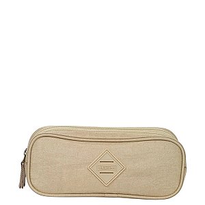 Estojo Sestini 2 Compartimentos Unissex Dourado