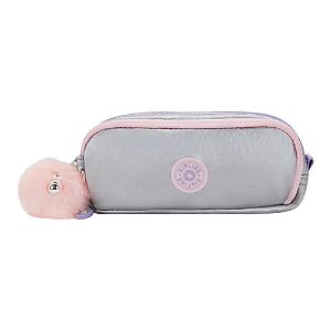 Estojo Kipling Gitroy Silver Glow Met Feminino Prata