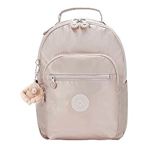 Mochila Kipling Seoul S Metallic Glow Feminino Prata