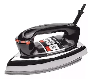 Ferro De Passar Roupas VFA Elétrico Black & Decker Seco Preto Antigo Base Prata de Alumínio 110V